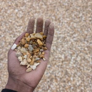 Small, smooth pea pebbles for landscaping beds, walkways, and drainage in Alpharetta and Cumming, GA